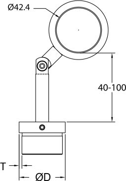 Adjustable Tube Support with Swivel Ring_