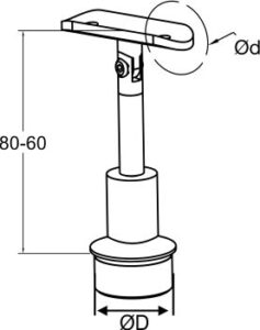 Adjustable Tube Support with Swivel Round Saddle_