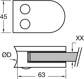 Big D (63 x 45 mm) for Glass 6 to 12.76 mm_