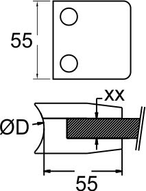 Big Square (55 x 55 mm) for Glass 6 to 12.76 mm___