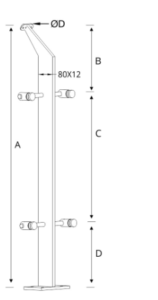 Flat Bar Post with Fixed Spider (Reiner)_