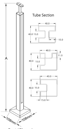 Slotted Square Post(Glanze)_