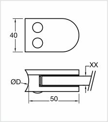 Small-D-50x40mm-Light-Weight-for-Glass-8-to-10mm-Line-diagram