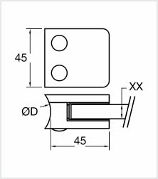 Small-Square45-x-45mm-for-Glass-6-to-10.76mm-line-diagram