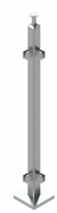 Square Corner Post With Four Small Glass Clip at 90°
