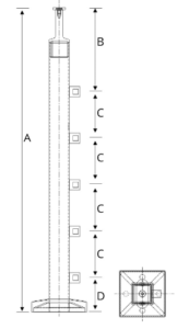 Square Post With Five Square Holder_