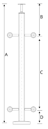 Square Post With Fixed Spider_