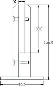 Square Spigot (Hole in Glass)(1.5 kN)_