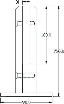 Square Spigot (Hole in Glass)(1.5 kN)_