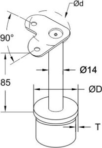 Tube Support with 90° Round Saddle_
