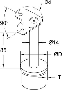 Tube Support with 90° Round Saddle_