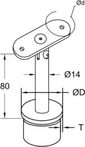 Tube Support with Swivel & Flat Saddle_