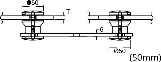 Two Way Glass Holder without Post Holder dia 50 mm_